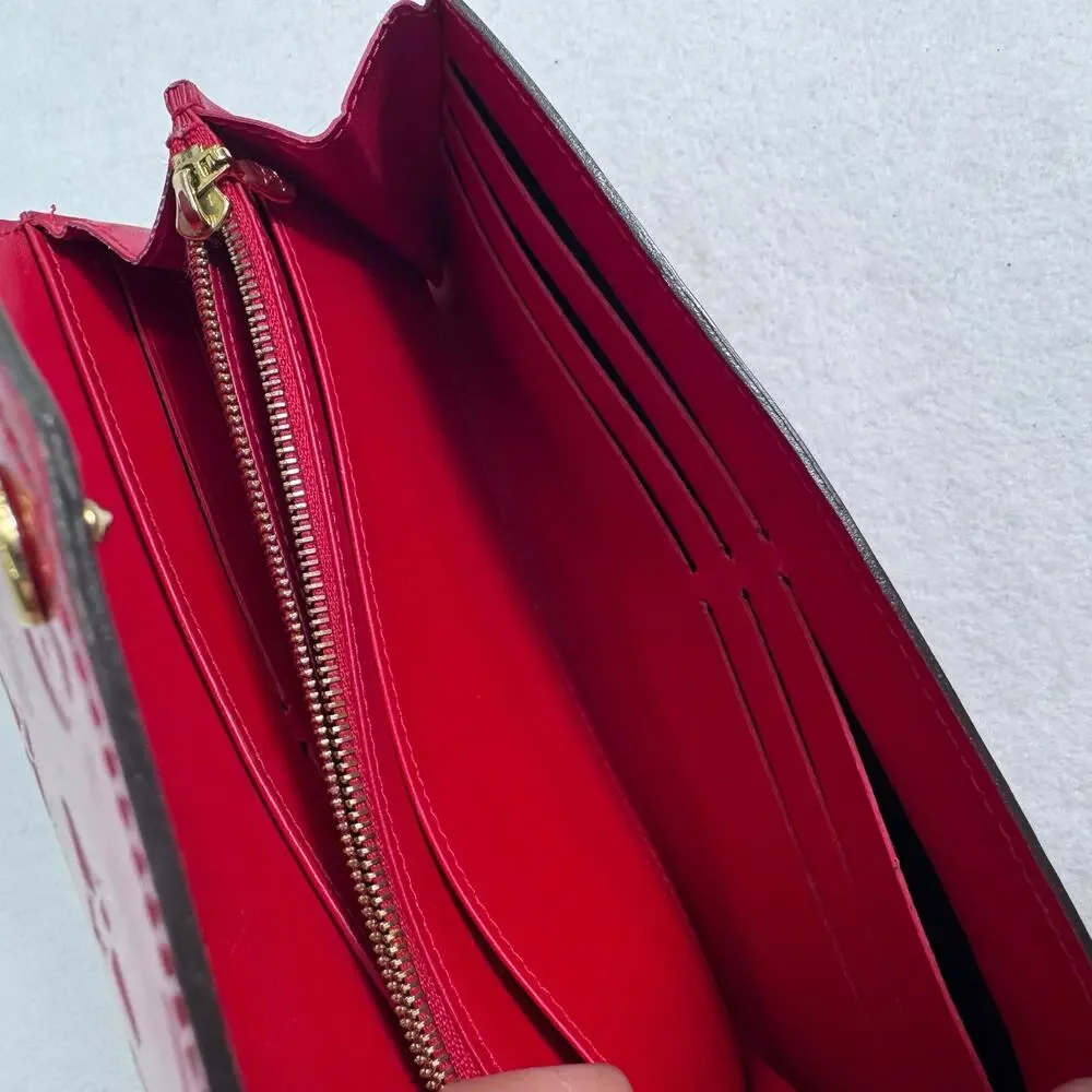 Louis Vuitton Cerise Monogram Vernis Sarah NM3 Wallet Apple red